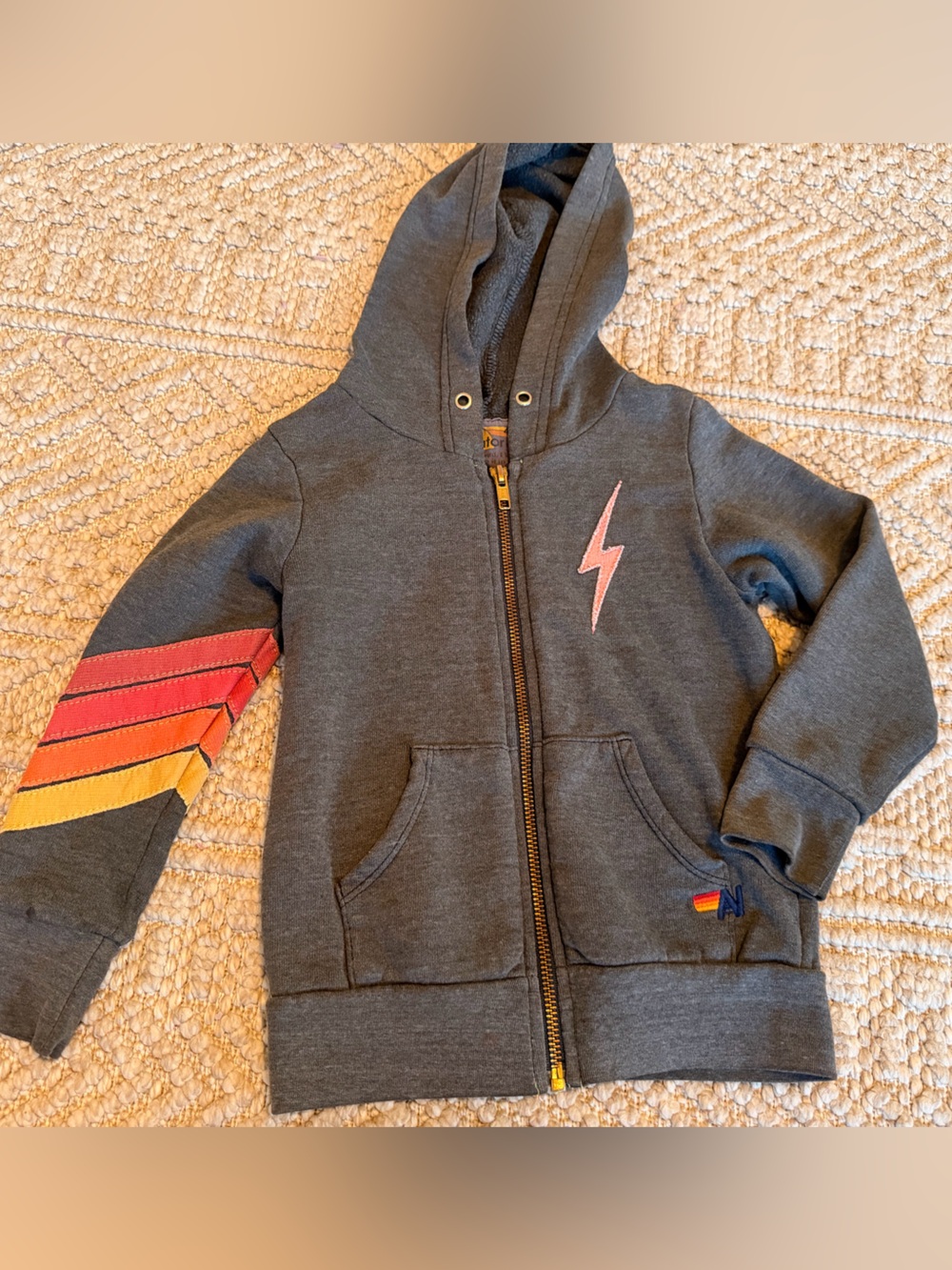 Aviator Nation KIDS BOLT PRINT ZIP HOODIE